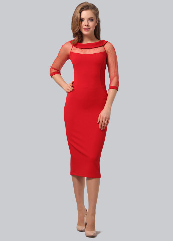 Червона кежуал сукня, сукня футляр Lila Kass однотонна