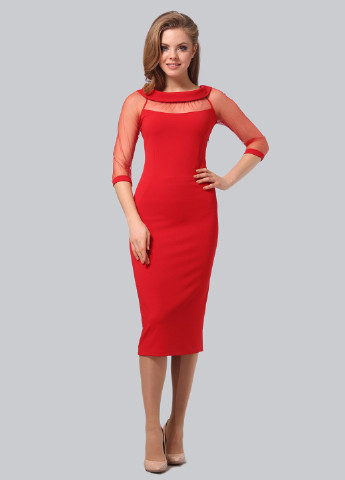 Червона кежуал сукня, сукня футляр Lila Kass однотонна