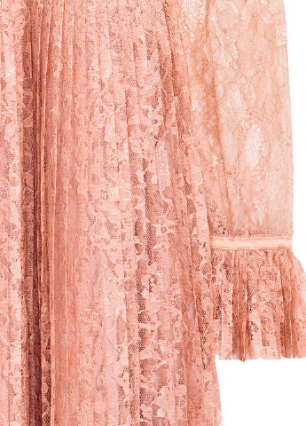 Розовое коктейльное платье плиссированное H&M однотонное