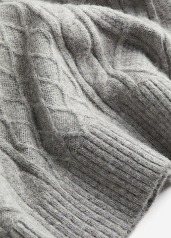 Серое кэжуал платье а-силуэт, платье-свитер H&M меланжевое