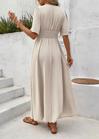 Кремова кежуал сукня кльош SHEIN однотонна