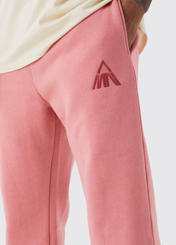 Светло-розовые спортивные демисезонные прямые брюки Boohoo