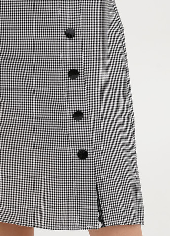 Черно-белое кэжуал платье с открытыми плечами Babylon в клетку