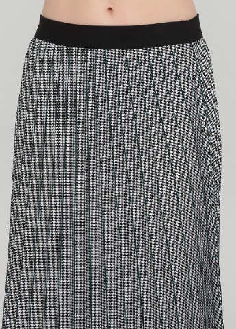 Черно-белая кэжуал с узором гусиная лапка юбка Marc O'Polo плиссе, клешированная