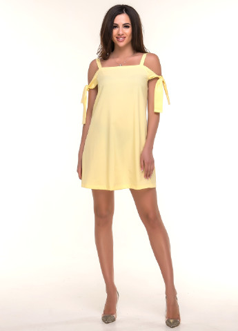 Светло-желтое кэжуал платье Ravol однотонное