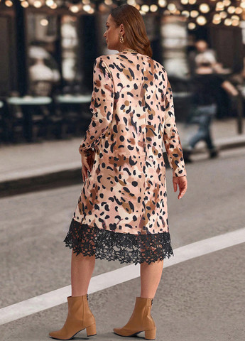 Комбінована кежуал сукня а-силует SHEIN з тваринним принтом