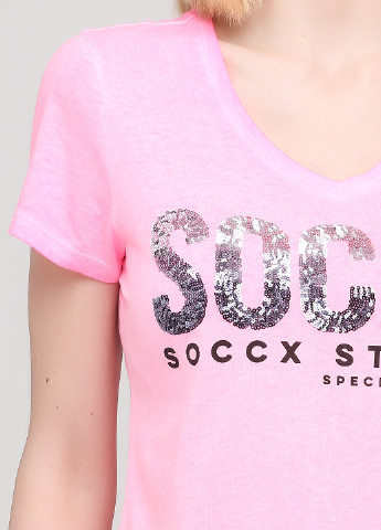 Розовая летняя футболка Soccx
