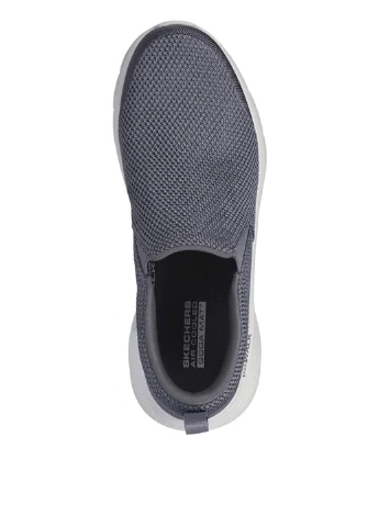 Серые слипоны Skechers с белой подошвой