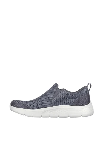 Серые слипоны Skechers с белой подошвой