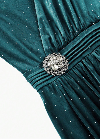 Смарагдова вечірня сукня кльош SHEIN однотонна