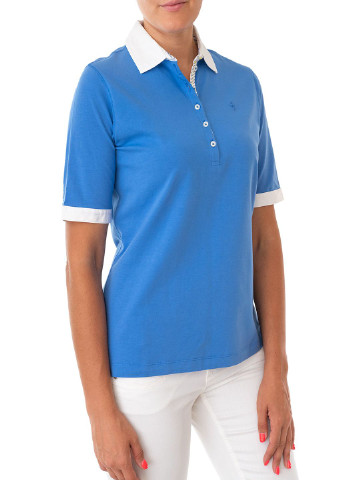 Голубой женская футболка-поло Brax однотонная