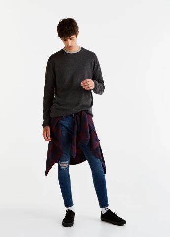Темно-серый джемпер демісезон,темно-сірий, Pull & Bear