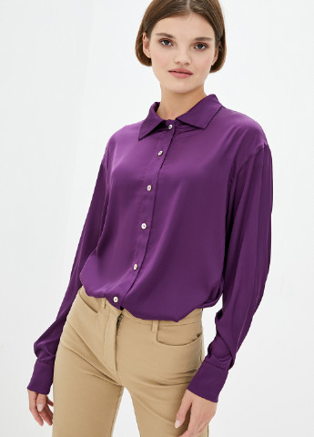 Фиолетовая кэжуал рубашка однотонная Evolve