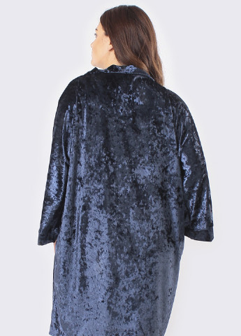 Серо-синий демисезонный комплект (ночная рубашка, халат) Ghazel