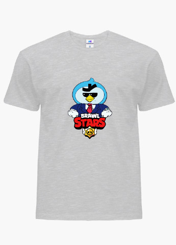 Світло-сіра демісезонна футболка дитяча бравл старс (brawl stars) (9224-1022) MobiPrint