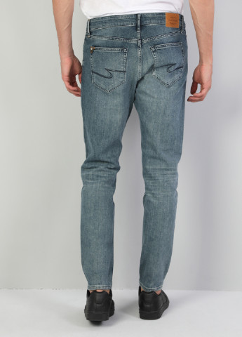 Голубые демисезонные прямые джинсы Colin's