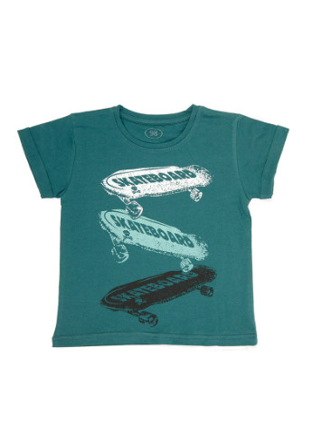 Зелена демісезонна футболка для хлопчика Фламинго Текстиль