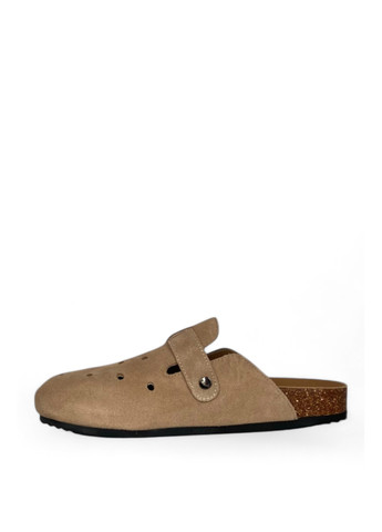 Песочные сабо ALLSY без каблука с перфорацией