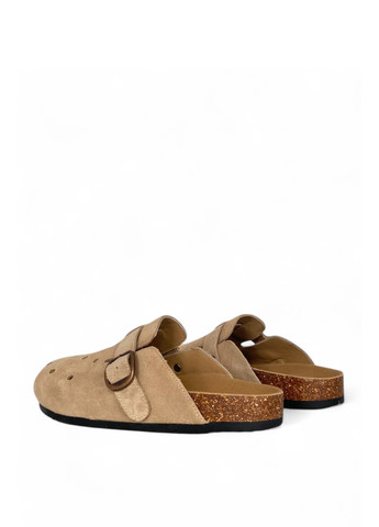 Песочные сабо ALLSY без каблука с перфорацией