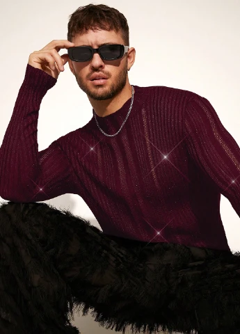 Бордовий демісезонний джемпер SHEIN