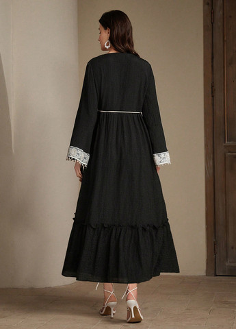 Чорна святковий, кежуал сукня а-силует SHEIN однотонна