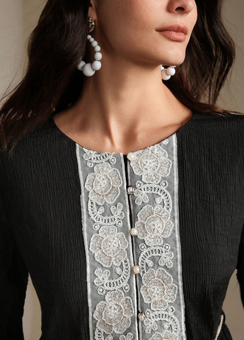 Чорна святковий, кежуал сукня а-силует SHEIN однотонна