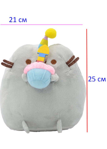 М'яка іграшка з кексом зі свічкою в лапках Пушин кет 21 х 25 см S&T (256543957)