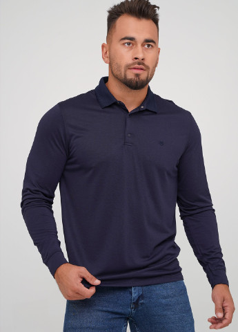 Темно-синяя футболка-поло для мужчин Trend Collection однотонная