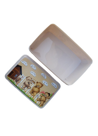 Пластиковый прямоугольный контейнер органайзер с крышкой ящик коробка для хранения 2,1л 14x22x9 см (472842-Prob) Мишки Francesco Marconi (251136034)