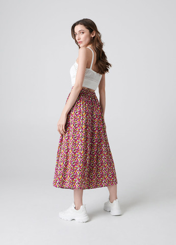 Разноцветная кэжуал цветочной расцветки юбка Sinsay
