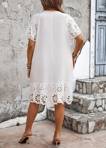 Білий кежуал сукня SHEIN однотонна