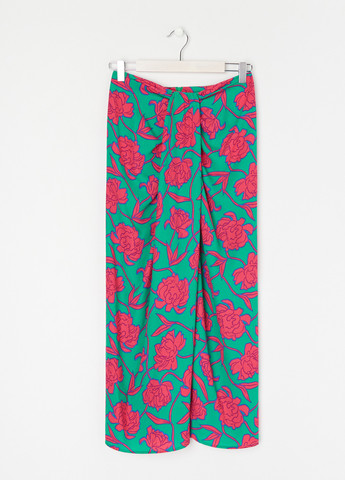 Зеленая кэжуал цветочной расцветки юбка Sinsay