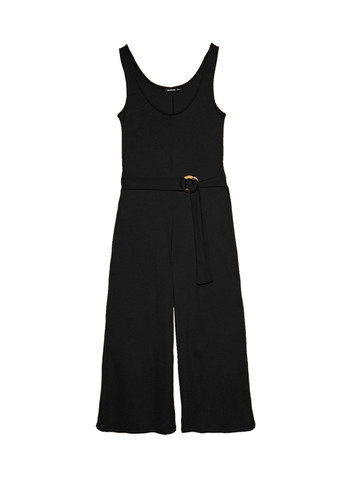 Комбинезон Stradivarius комбинезон-брюки однотонный чёрный кэжуал полиэстер