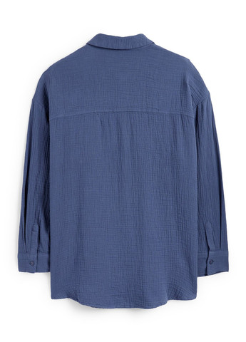 Темно-синяя кэжуал рубашка однотонная C&A