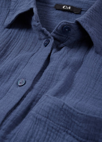 Темно-синяя кэжуал рубашка однотонная C&A