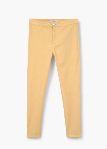 Светло-желтые кэжуал демисезонные зауженные брюки Mango