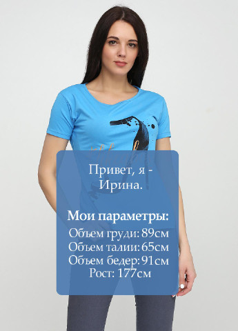 Голубая летняя футболка SEZ 10
