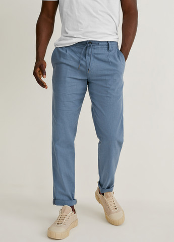 Темно-голубые кэжуал летние прямые брюки C&A