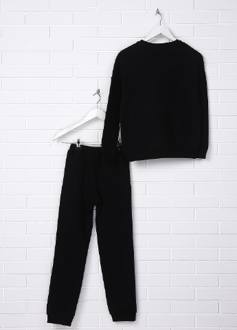 Черный демисезонный костюм (свитшот, брюки) брючный Роза