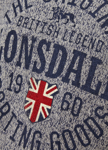 Реглан Lonsdale BORDEN логотип серый кэжуал
