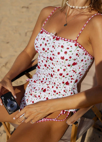 Комбінований літній купальник (топ, трусики) роздільний SHEIN