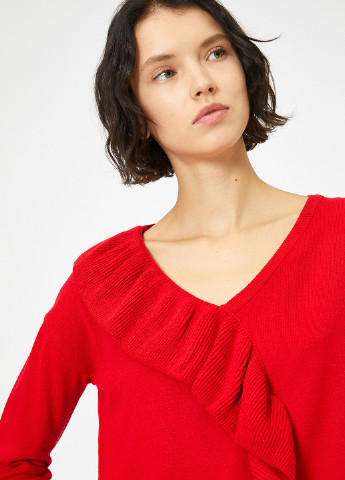 Красный зимний пуловер пуловер KOTON