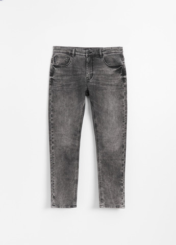 Серые демисезонные слим джинсы House