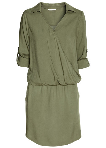 Оливковое (хаки) кэжуал платье для кормящих на запах H&M однотонное