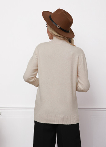 Бежевый демисезонный светр жіночий пуловер ISSA PLUS WN20-46
