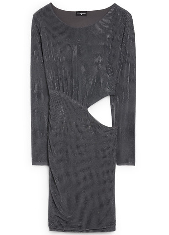 Темно-серое вечернее, кэжуал платье силуэтная C&A однотонное