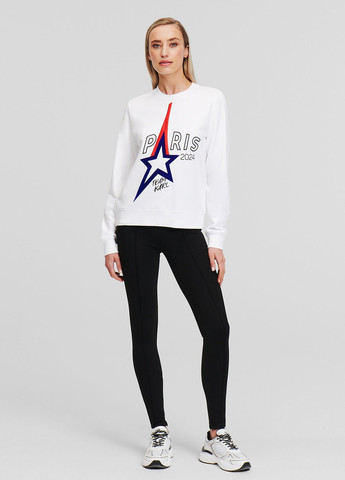 Белый свитшот Karl Lagerfeld однотонный вышивка (315851997)