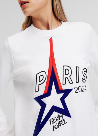 Белый свитшот Karl Lagerfeld однотонный вышивка (315851997)