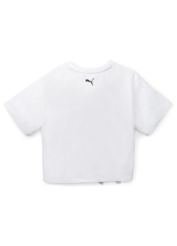 Детская футболка x SMILEY WORLD Kids' Tee Puma однотонная белая спортивная хлопок, полиэстер