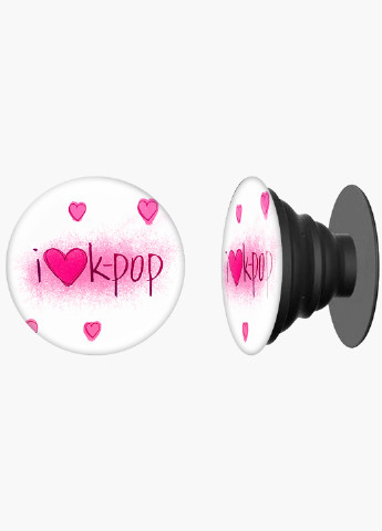 Попсокет (Popsockets) держатель для смартфона Кей-поп (K-pop) (8754-2670) Черный MobiPrint (221548617)